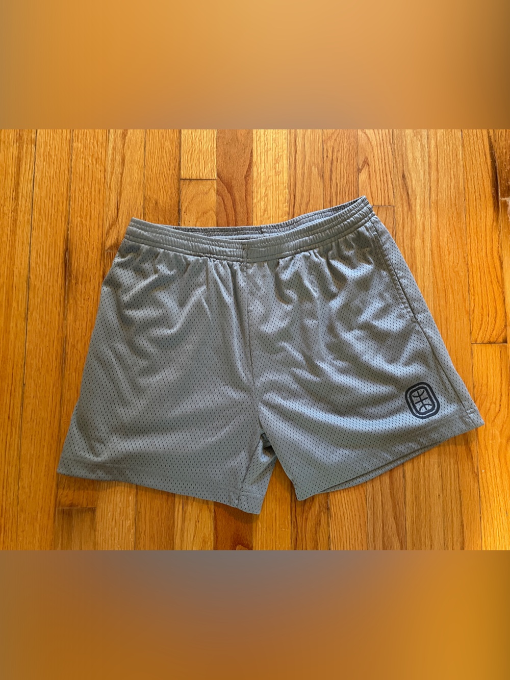 Men's Athletic Mesh Shorts in Light Gray with Elastic Waist